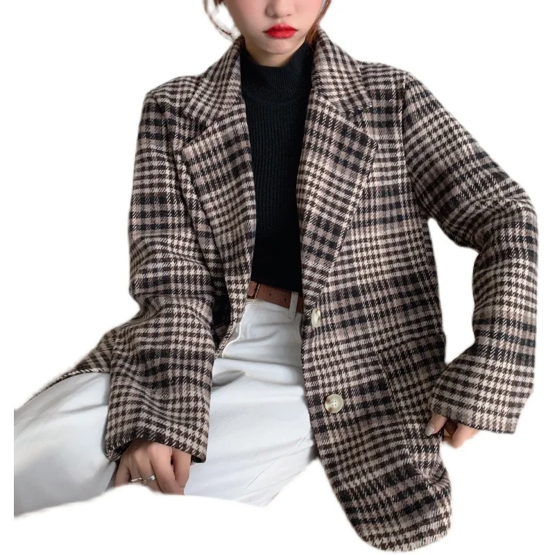 Jacket Women's Spring And Autumn Small Suit Korean Style Loose Casual Plaid Jacket Pocket Woolen Coat Short
Jacket Women's Spring And Autumn Small Suit Korean Style Loose Casual Plaid Jacket Pocket Woolen Coat Short