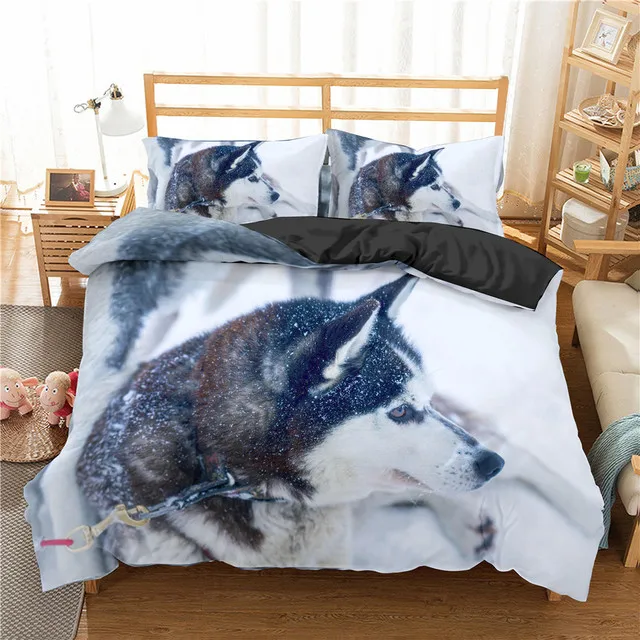 Husky Bedding Set For Kids Single 3D Printed Aniaml Duvet Cover With Pillowcases Dog Black Bed Set 2/3pcs Cute Bedclothes
Husky Bedding Set For Kids Single 3D Printed Aniaml Duvet Cover With Pillowcases Dog Black Bed Set 2/3pcs Cute Bedclothes