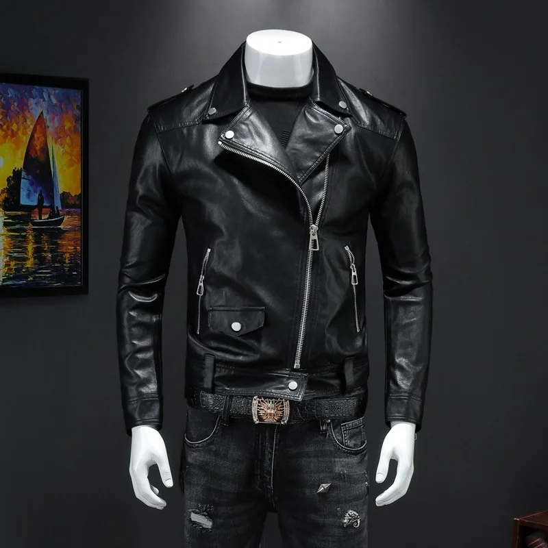 2020 Autumn And Winter New Lapel Jackets Men PU Leather Fashion Korean Youth Motorcycle Trend Jacket Plus Size Male Coat
2020 Autumn And Winter New Lapel Jackets Men PU Leather Fashion Korean Youth Motorcycle Trend Jacket Plus Size Male Coat