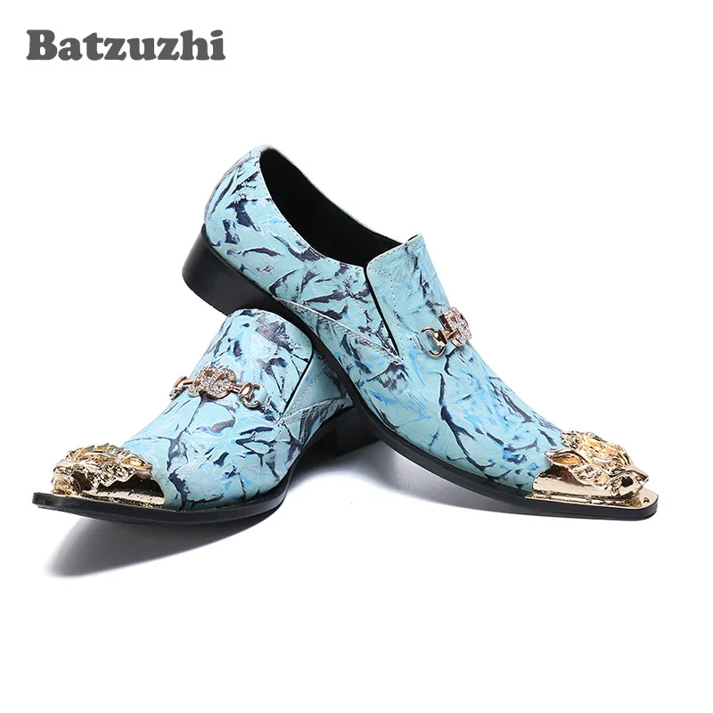 Batzuzhi Luxury Handmade Men Shoes Formal Party and Wedding Shoes Men Gold Pointed Toe Business Leather Shoes Zapatos Hombre, 12
Batzuzhi Luxury Handmade Men Shoes Formal Party and Wedding Shoes Men Gold Pointed Toe Business Leather Shoes Zapatos Hombre, 12
