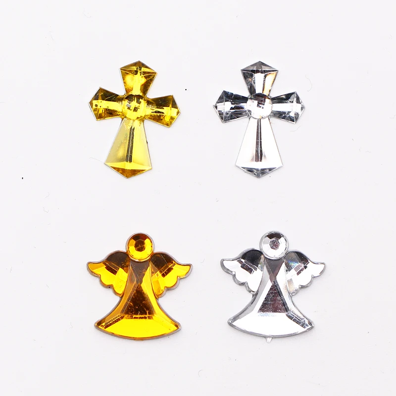 100/200pcs Gold Silver Cross Angel Acrylic Flat Backside Drill Jewelry Baptism Party DIY Decoration Accessories Classic Design
100/200pcs Gold Silver Cross Angel Acrylic Flat Backside Drill Jewelry Baptism Party DIY Decoration Accessories Classic Design
