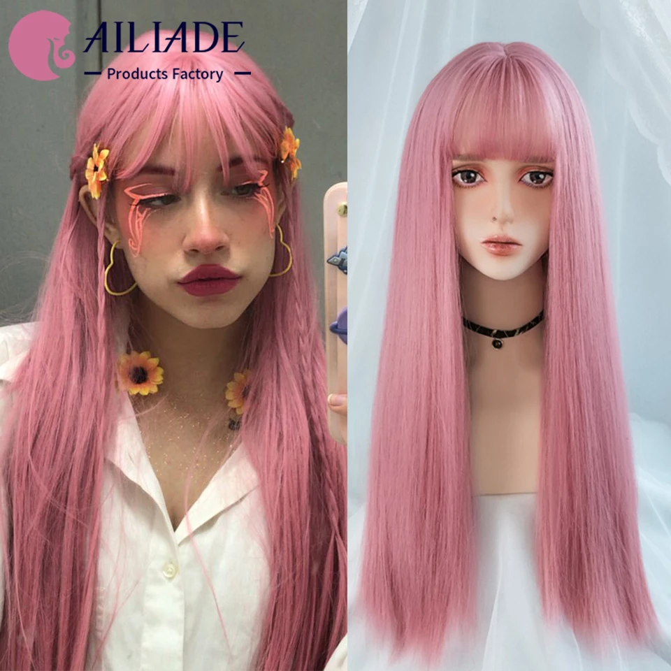 AILIADE Long Straight Pink Blue Wigs Synthetic Wig with Bangs Natural Heat Resistant Party Cosplay Lolita Wigs for Women Girls
AILIADE Long Straight Pink Blue Wigs Synthetic Wig with Bangs Natural Heat Resistant Party Cosplay Lolita Wigs for Women Girls