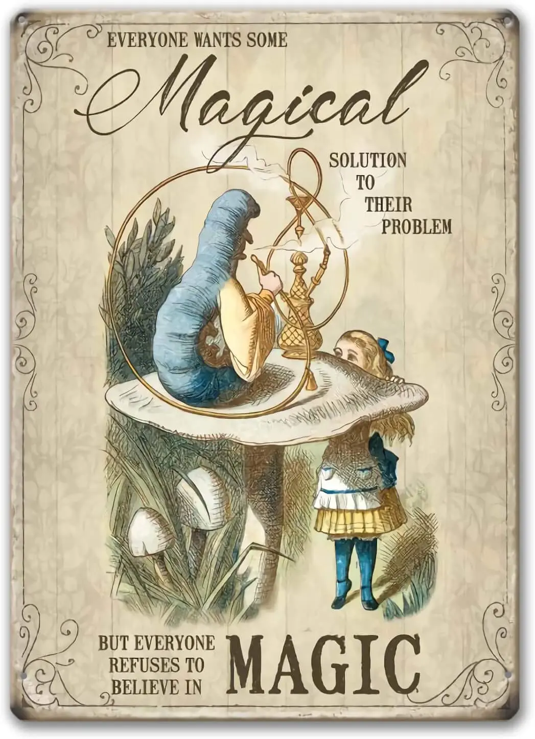 Agedsign Alice in Wonderland Poster, Vintage Metal Tin Sign Magical Solution Quotes Decor Gifts for Girls Living Room Party
Agedsign Alice in Wonderland Poster, Vintage Metal Tin Sign Magical Solution Quotes Decor Gifts for Girls Living Room Party