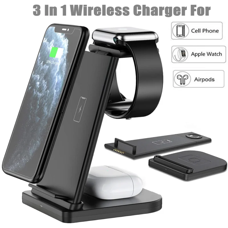 15W Qi Wireless Charger Stand 3 in 1 Fast Charging Station For iPhone 12 11 XS XR X 8 Apple iWatch SE 6 5 4 3 AirPods Pro
15W Qi Wireless Charger Stand 3 in 1 Fast Charging Station For iPhone 12 11 XS XR X 8 Apple iWatch SE 6 5 4 3 AirPods Pro