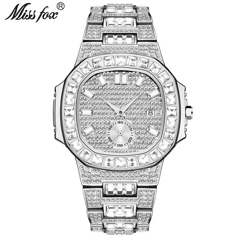 MISSFOX Iced Out Watches Men Top Brand Luxury Watch Men Full Diamond Quartz-watch Bling Bling Hiphop Hot Rapper's Jewelry Watch
MISSFOX Iced Out Watches Men Top Brand Luxury Watch Men Full Diamond Quartz-watch Bling Bling Hiphop Hot Rapper's Jewelry Watch
