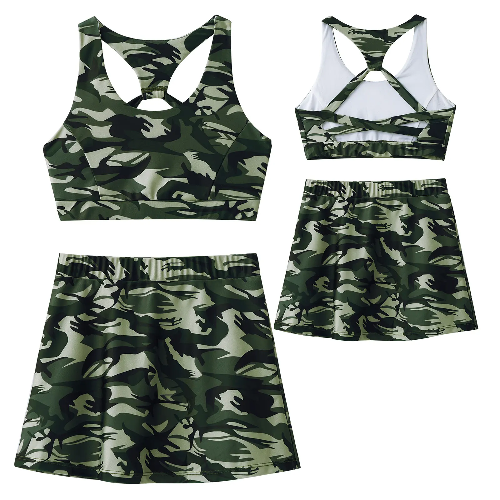 Kids Girls Camouflage Printed Gymnastics Workout Outfits Sport Bra Top Tank Tops with Shorts for Ballet Dance Class Workout Set
Kids Girls Camouflage Printed Gymnastics Workout Outfits Sport Bra Top Tank Tops with Shorts for Ballet Dance Class Workout Set
