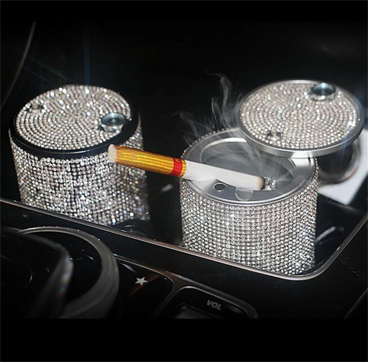 Universal Car Silver Diamond Ashtray Portable Light Multi Purpose Car Resin Metal Mini Ashtray Holder
Universal Car Silver Diamond Ashtray Portable Light Multi Purpose Car Resin Metal Mini Ashtray Holder
