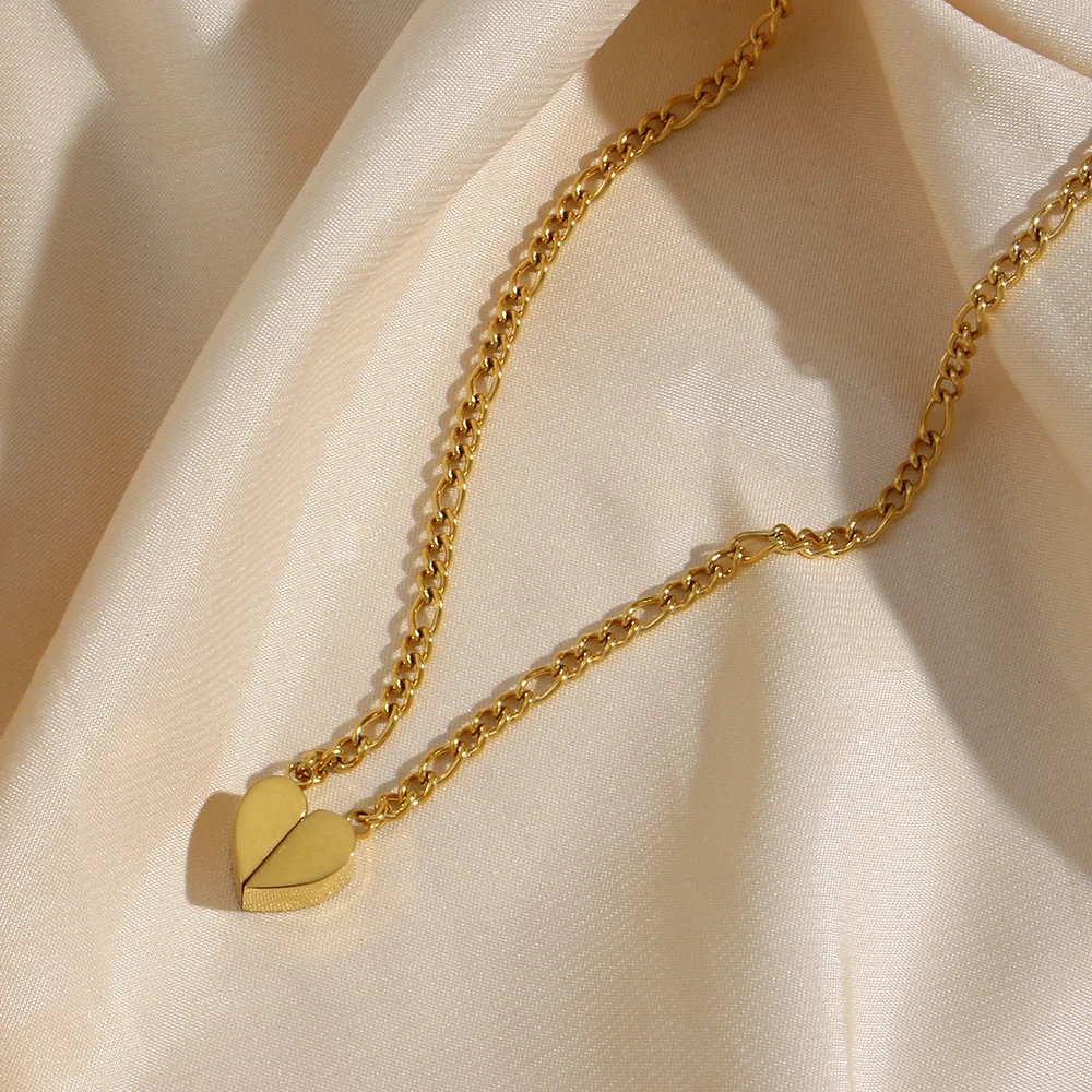 2021 New Creative Magnet Heart Necklace For Ladies Stainless Steel 18K Gold Plated Small Pendant Necklace For Women
2021 New Creative Magnet Heart Necklace For Ladies Stainless Steel 18K Gold Plated Small Pendant Necklace For Women
