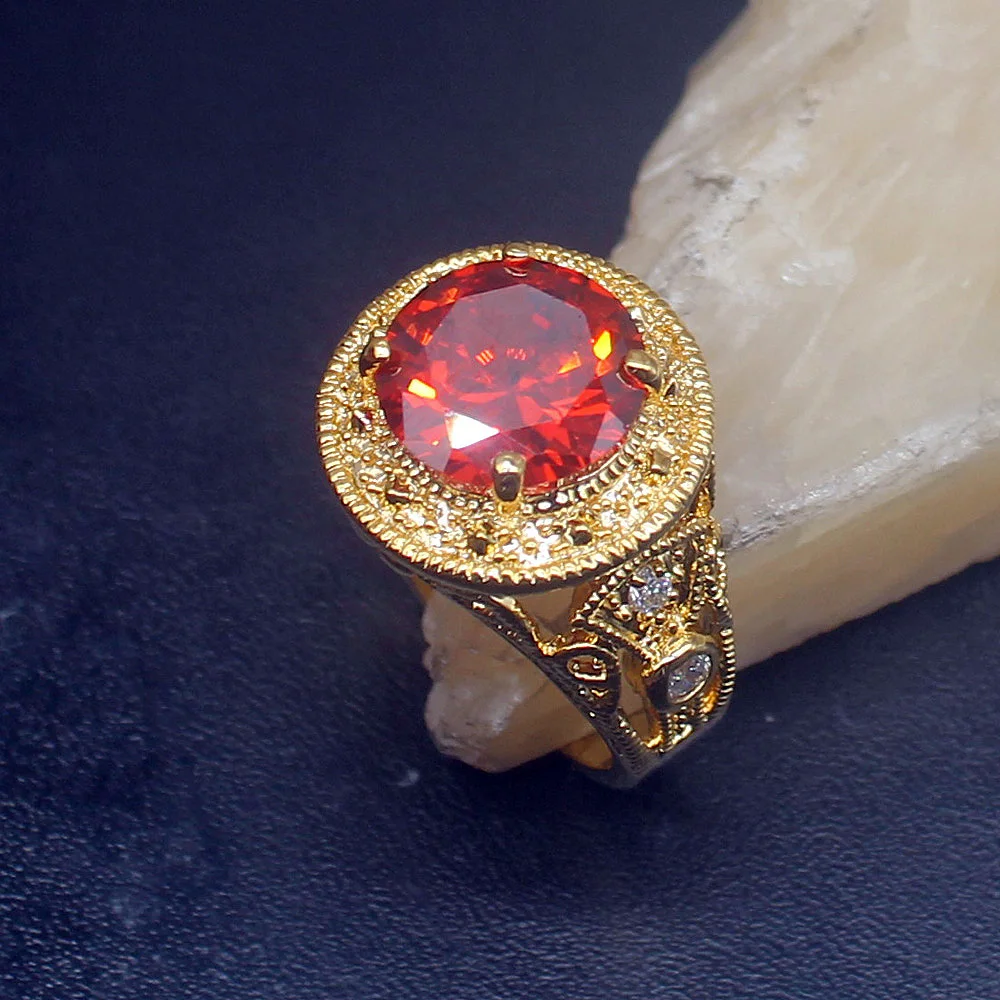 Gemstonefactory Jewelry Big Promotion Single Unique Yellow Gold Plated Red Garnet Women Men Gifts Band Rings 8# 20213011
Gemstonefactory Jewelry Big Promotion Single Unique Yellow Gold Plated Red Garnet Women Men Gifts Band Rings 8# 20213011