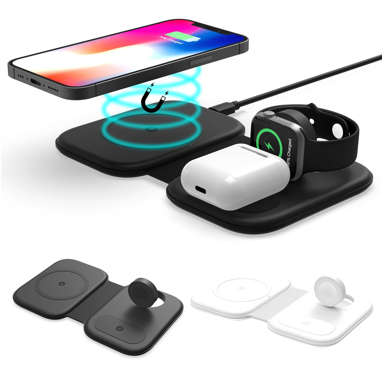 Folding Wireless Charger Dual Device Watch Charger Magnetic For IPhone 12 For IWatch Outdoor Travel Fast Charge For Type-c Usb
Folding Wireless Charger Dual Device Watch Charger Magnetic For IPhone 12 For IWatch Outdoor Travel Fast Charge For Type-c Usb