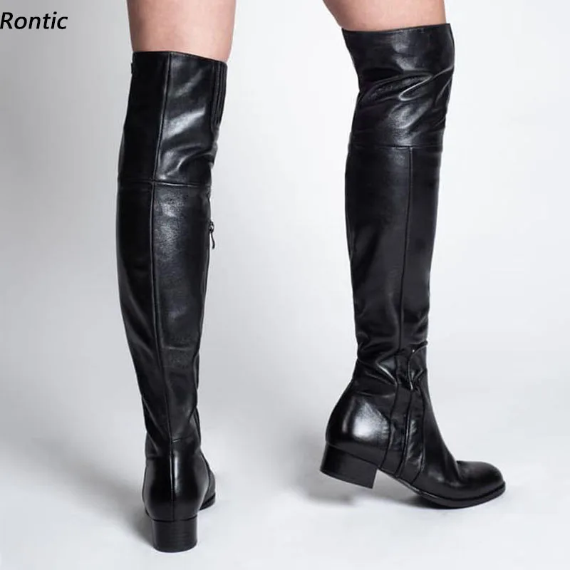 Rontic New Fashion Women Winter Over The Knee Boots Matt PU Flat With Heels Round Toe Elegant Black Cosplay Shoes US Size 5-20
Rontic New Fashion Women Winter Over The Knee Boots Matt PU Flat With Heels Round Toe Elegant Black Cosplay Shoes US Size 5-20