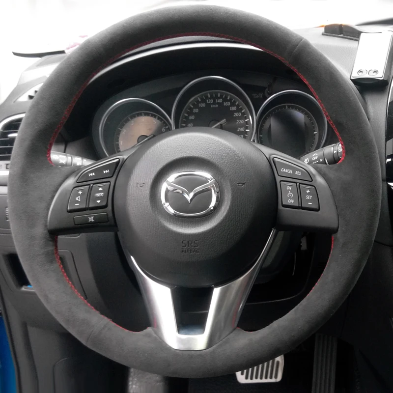 For Mazda 3 CX5 CX4 Axela Atenza DIY custom black suede leather car interior special steering wheel cover
For Mazda 3 CX5 CX4 Axela Atenza DIY custom black suede leather car interior special steering wheel cover