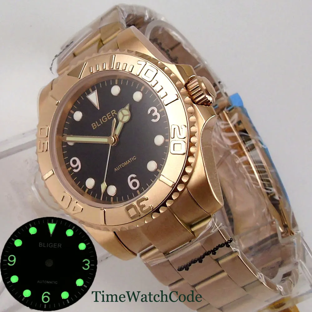 Rose golden mechanical automatic watch for man Miyota8215 movement watch black dial 316L bracelet sapphire luminous
Rose golden mechanical automatic watch for man Miyota8215 movement watch black dial 316L bracelet sapphire luminous