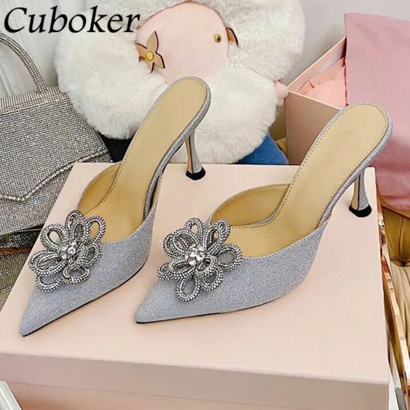 Brand Runway Women High Heel Sandals Pointed Toe Rhinestone Crystal Slides Summer High Heel Party Dress Wedding Shoes For Women
Brand Runway Women High Heel Sandals Pointed Toe Rhinestone Crystal Slides Summer High Heel Party Dress Wedding Shoes For Women