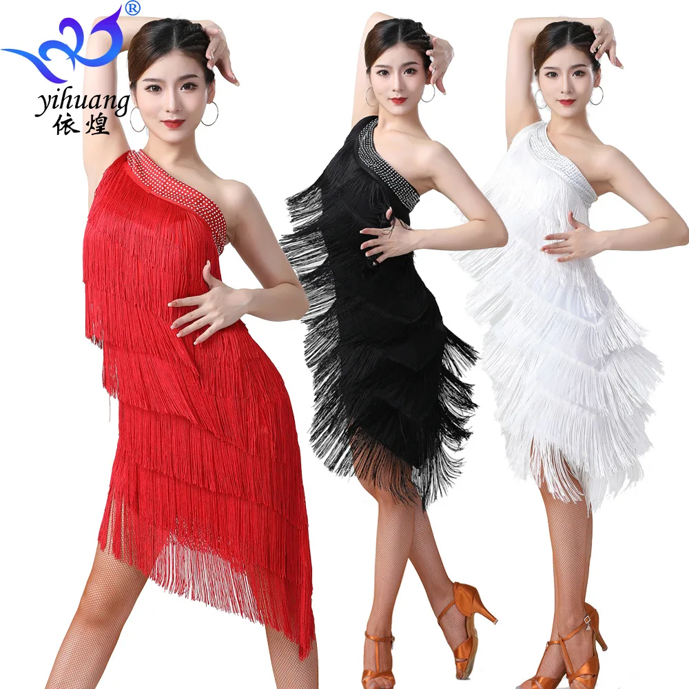 Latin Dance Dress performance dress tassel skirt Latin dance Cha Cha stage competition dress slant shoulder hot Diamond Dress
Latin Dance Dress performance dress tassel skirt Latin dance Cha Cha stage competition dress slant shoulder hot Diamond Dress