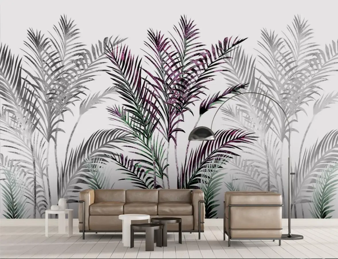 Custom size mural Black and white gray plant leaf mural Home decoration Rainforest plant palm leaf tapestry photos 3d wallpaper
Custom size mural Black and white gray plant leaf mural Home decoration Rainforest plant palm leaf tapestry photos 3d wallpaper