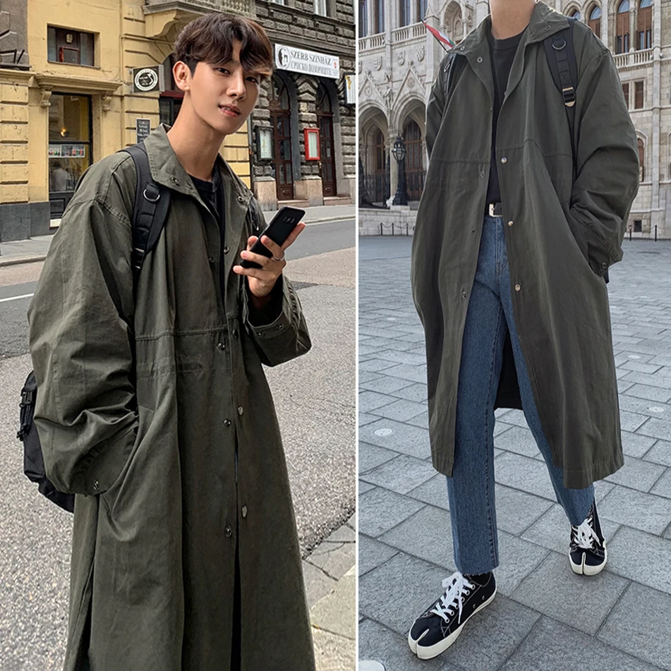 2021 autumn new men's Korean style trendy windbreaker mid-length casual over-the-knee handsome British jacket
2021 autumn new men's Korean style trendy windbreaker mid-length casual over-the-knee handsome British jacket