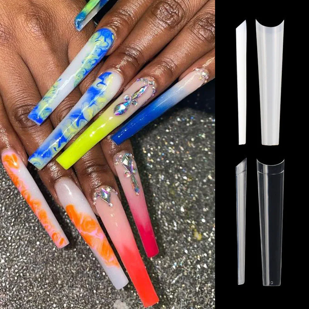 504Pcs 12 Sizes XXXL Coffin No C-Curve Nail Tips Transparent/Natural Straight Super Extra Long Fake Nails Art French False Nails
504Pcs 12 Sizes XXXL Coffin No C-Curve Nail Tips Transparent/Natural Straight Super Extra Long Fake Nails Art French False Nails