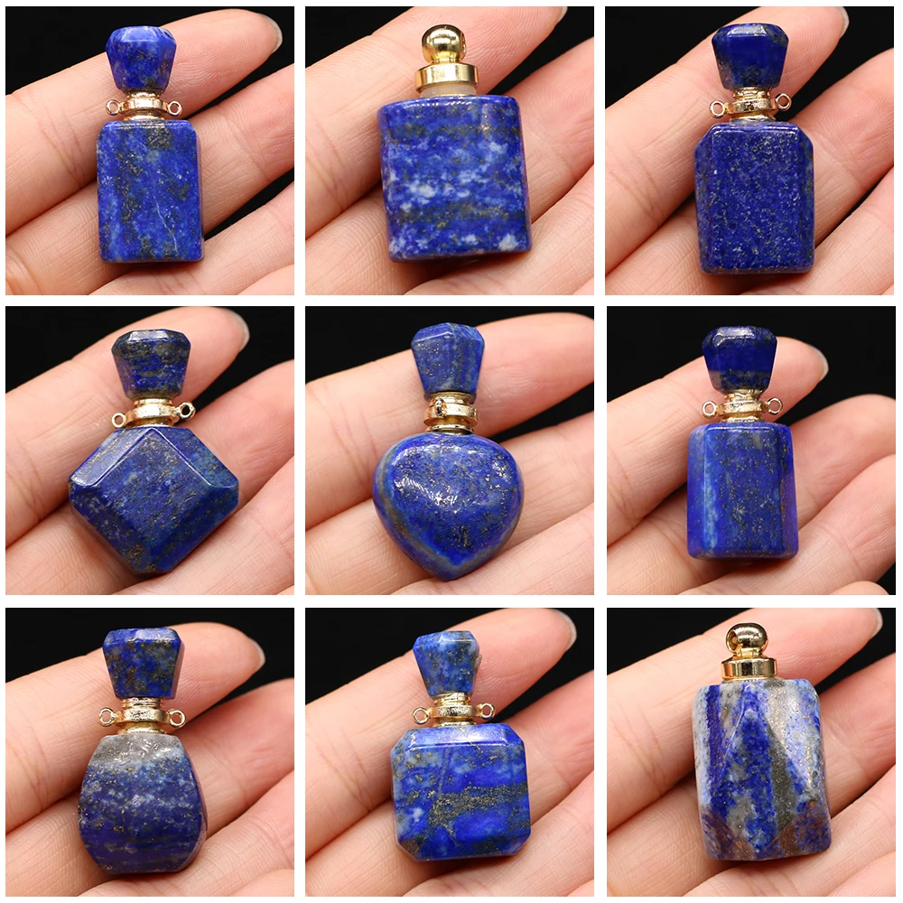 Natural Lapis Lazulis Perfume Bottle Pendant Multiple Styles Charms Essential Oil Diffuser Pendant for DIY Jewerly Necklacce
Natural Lapis Lazulis Perfume Bottle Pendant Multiple Styles Charms Essential Oil Diffuser Pendant for DIY Jewerly Necklacce
