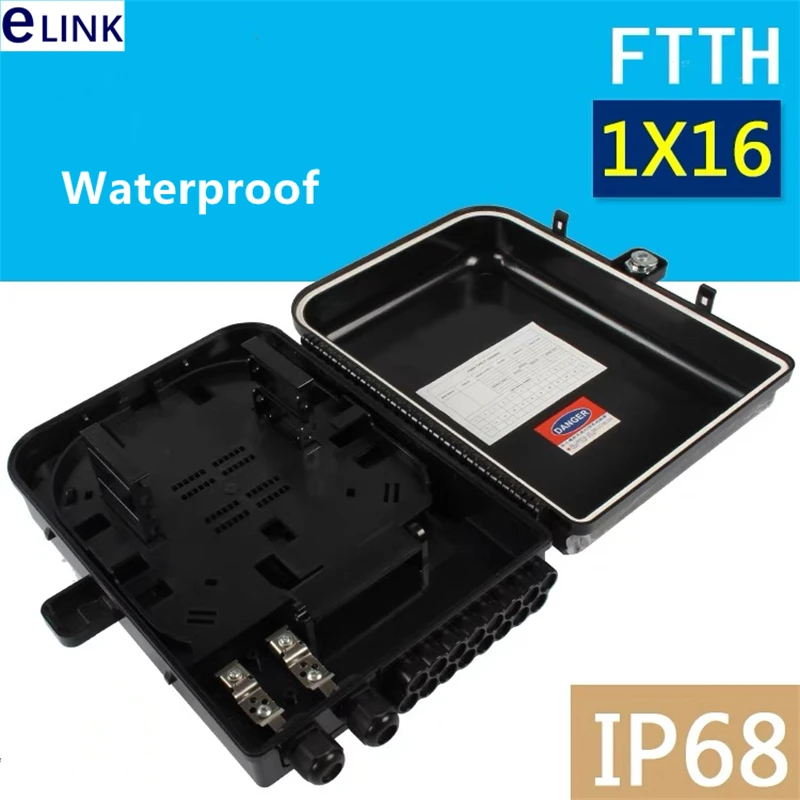16 core FTTH distribution box, 310x250x110mm, PC + abs, wall mounted junction box, waterproof 1x16 enclusure eLink
16 core FTTH distribution box, 310x250x110mm, PC + abs, wall mounted junction box, waterproof 1x16 enclusure eLink