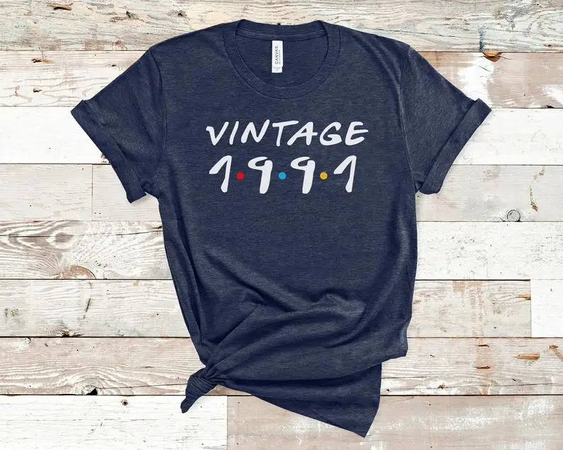 Vintage 1991 Birthday 30th Shirt Birthday Gift Idea 100%Cotton Women Tshirt Short Sleeve Tees Plus Size O Neck Female Clothing
Vintage 1991 Birthday 30th Shirt Birthday Gift Idea 100%Cotton Women Tshirt Short Sleeve Tees Plus Size O Neck Female Clothing