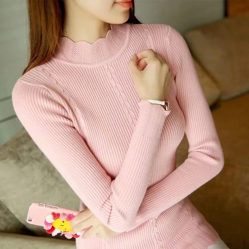 Women's Turtleneck Sweater Korean Cute Elegant Knitted Top Spring Autumn Winter Khaki Gray Red Black White Pink Pullover Sweater
Women's Turtleneck Sweater Korean Cute Elegant Knitted Top Spring Autumn Winter Khaki Gray Red Black White Pink Pullover Sweater