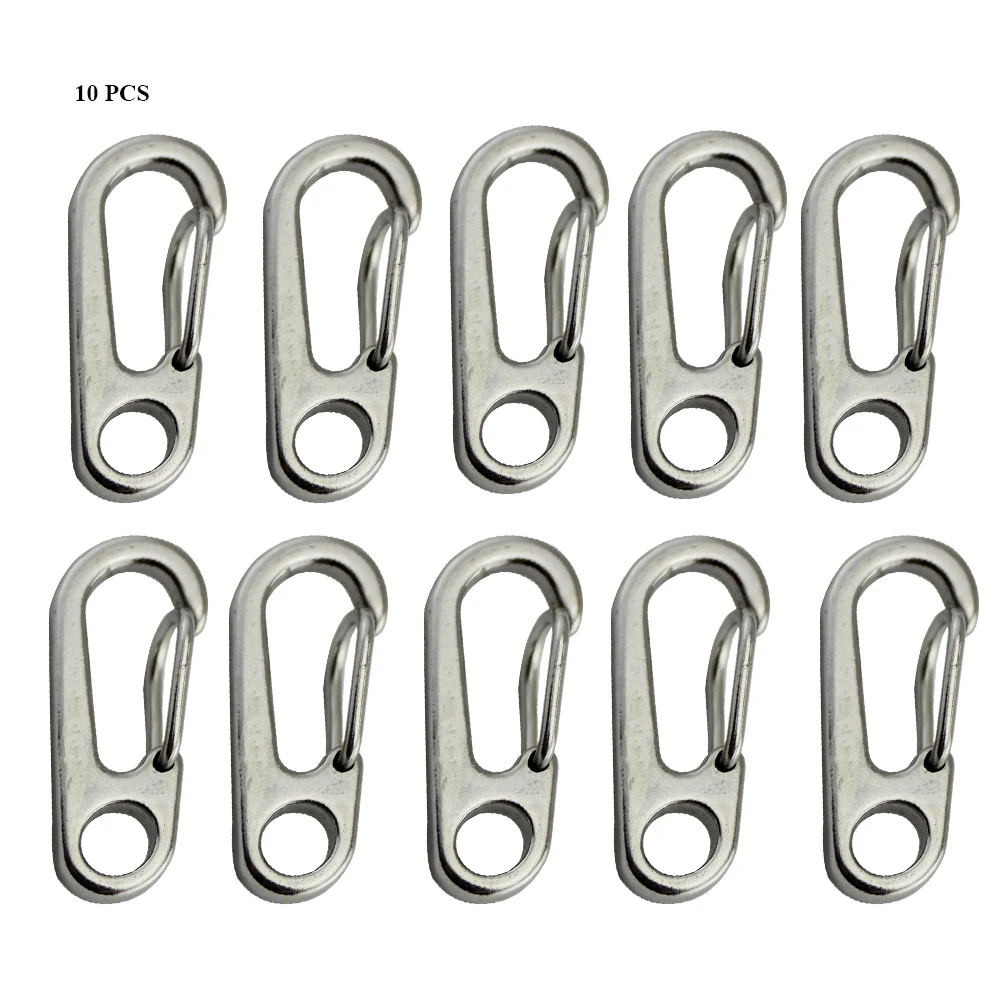 10Pcs Marine Stainless Steel Mini Carabiner Clip Snap Spring Clasp Hook Key ring Camping Karabiner snap hook for keychain
10Pcs Marine Stainless Steel Mini Carabiner Clip Snap Spring Clasp Hook Key ring Camping Karabiner snap hook for keychain