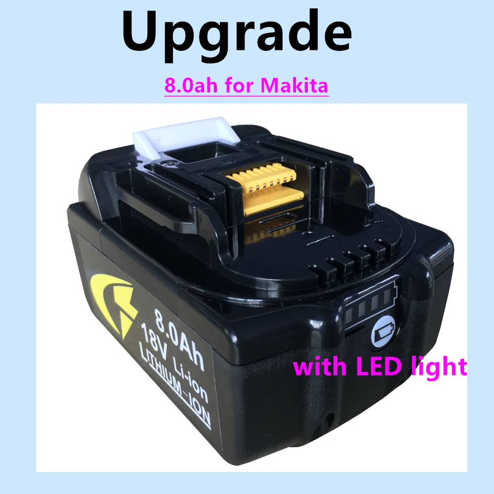 Аккумулятор для электроинструмента Makita, литий-ионный, 18 в, 8 Ач, 18 в, BL1830, BL1840, BL1850, BL1860, BLXT 400
Аккумулятор для электроинструмента Makita, литий-ионный, 18 в, 8 Ач, 18 в, BL1830, BL1840, BL1850, BL1860, BLXT 400