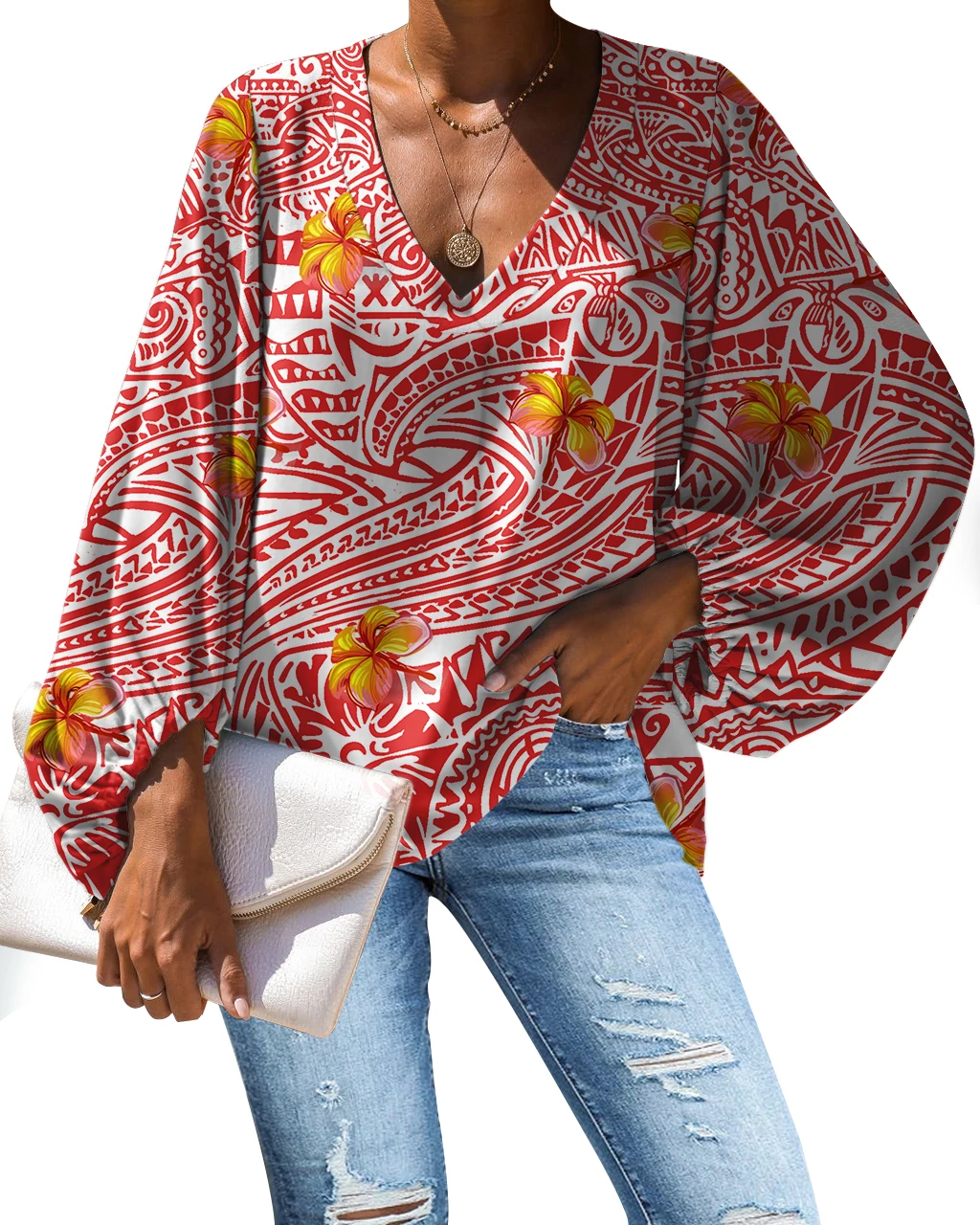 Polynesian Traditional Tribal Style Print Women's Chiffon Shirts Stylish Chiffon Printed Fabric Tops Long Sleeve Woman
Polynesian Traditional Tribal Style Print Women's Chiffon Shirts Stylish Chiffon Printed Fabric Tops Long Sleeve Woman
