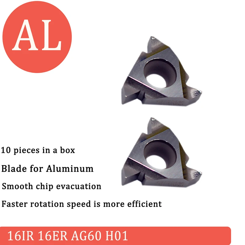 16IR 16ER AG60 H01 Carbide Aluminum Internal And External Turning Tool Thread Insert Cutting Tool CNC Tools AL +TIN Alloy Wood
16IR 16ER AG60 H01 Carbide Aluminum Internal And External Turning Tool Thread Insert Cutting Tool CNC Tools AL +TIN Alloy Wood