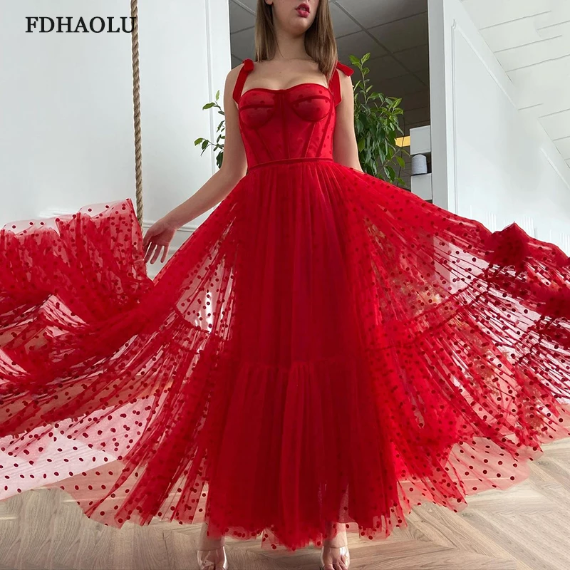 FDHAOLU FU113 New Arrival Red Sweetheart Dot net Bustier Bodice Prom Dress Elegant A-Line Straps Long Evening Dress Pleated
FDHAOLU FU113 New Arrival Red Sweetheart Dot net Bustier Bodice Prom Dress Elegant A-Line Straps Long Evening Dress Pleated