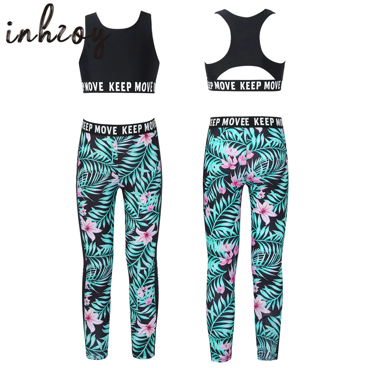 Kids Girls Sport Dance Workout Outfits Sleeveless Tanks Crop Top with Printed Leggings Pants for Ballet Dance Gymnastics
Kids Girls Sport Dance Workout Outfits Sleeveless Tanks Crop Top with Printed Leggings Pants for Ballet Dance Gymnastics