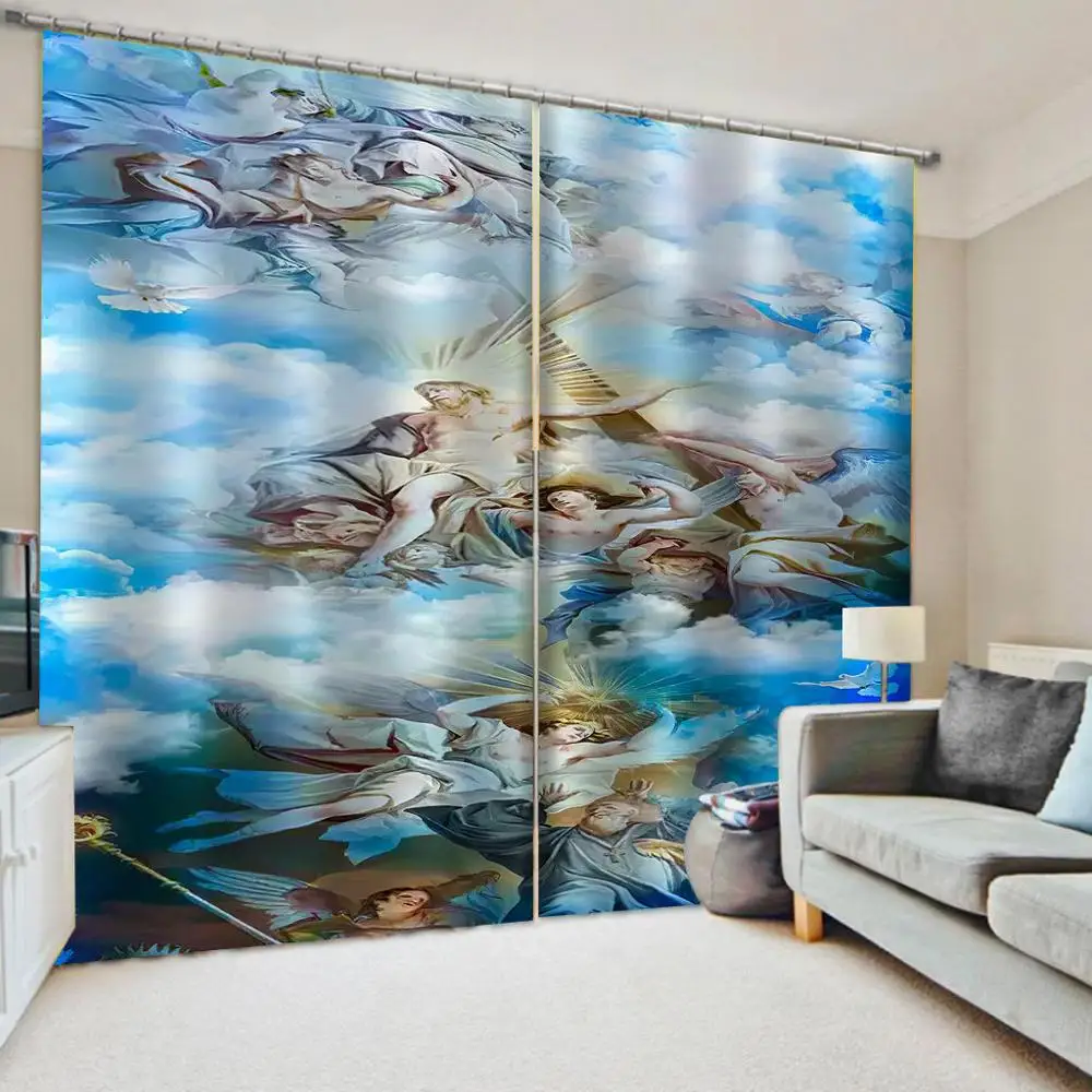 European 3D Curtains angel design Curtains For Living Room Bedroom blue curtains
European 3D Curtains angel design Curtains For Living Room Bedroom blue curtains