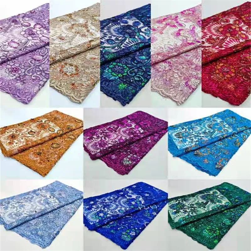 Nigerian African Sequins Lace Fabrics 2021 High Quality Lace Material French Tulle Lace Fabric For Dress Sewing Y99-03
Nigerian African Sequins Lace Fabrics 2021 High Quality Lace Material French Tulle Lace Fabric For Dress Sewing Y99-03
