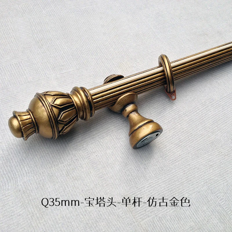 Factory direct sell 35mm European style high-end solid wood Roman rod mute curtain rod single pole - antique gold
Factory direct sell 35mm European style high-end solid wood Roman rod mute curtain rod single pole - antique gold