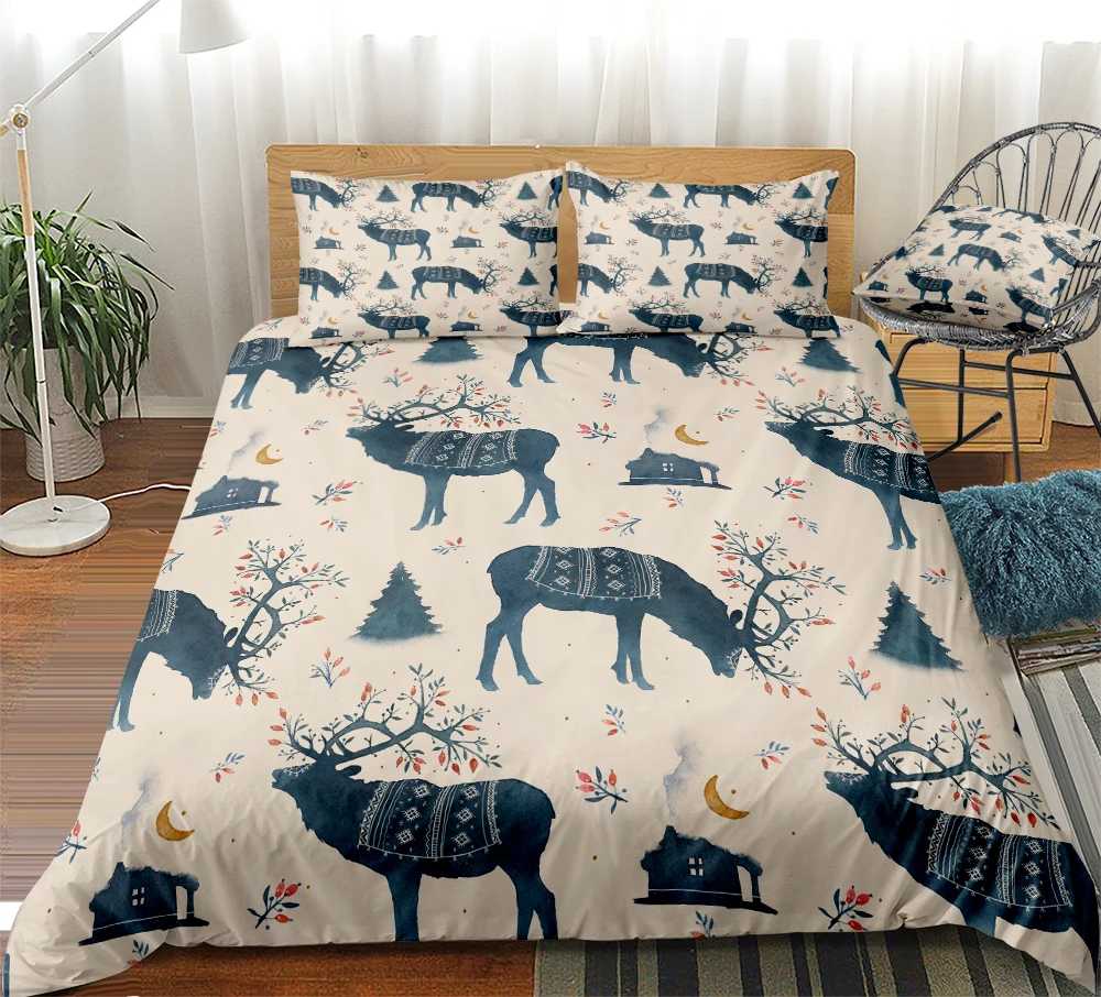 Christmas Reindeer Duvet Cover Set Bedding Set Retro Beds Set Christmas Home Textiles Microfiber For Kids Girls
Christmas Reindeer Duvet Cover Set Bedding Set Retro Beds Set Christmas Home Textiles Microfiber For Kids Girls