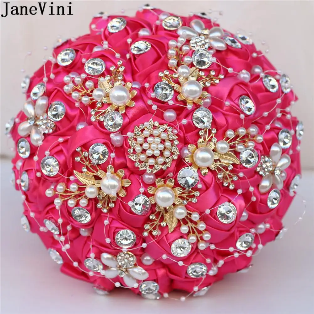 JaneVini Luxury Gold Decoration Crystal Wedding Bouquet Pearls Beaded Diamond Bridal Ribbon Flowers Royal Blue Hot Pink White
JaneVini Luxury Gold Decoration Crystal Wedding Bouquet Pearls Beaded Diamond Bridal Ribbon Flowers Royal Blue Hot Pink White
