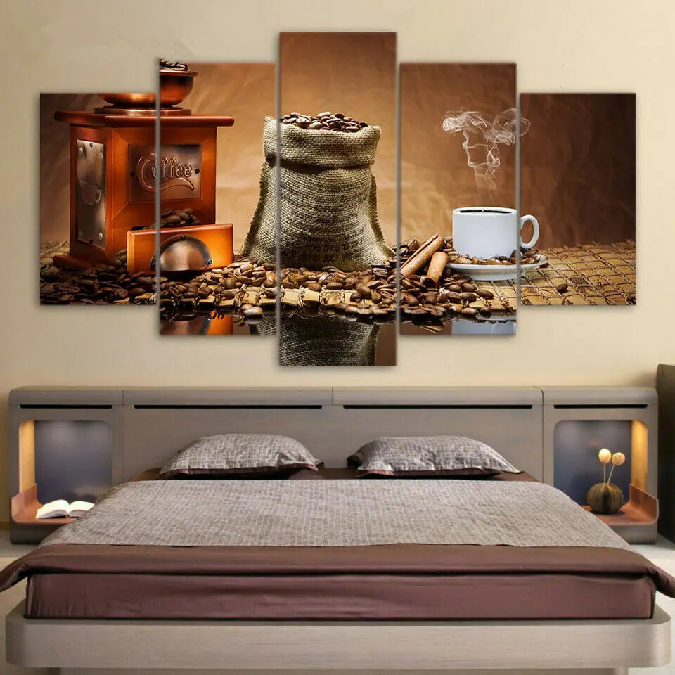 No Framed Canvas 5Pcs Coffee Cup Bean Art Posters Pictures For Living Room Cuadros Home Decor Paintings Decorations
No Framed Canvas 5Pcs Coffee Cup Bean Art Posters Pictures For Living Room Cuadros Home Decor Paintings Decorations