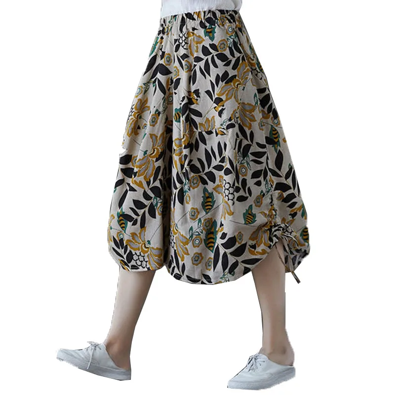 Cotton Linen Women Pants Retro Fashion Bloomers Female Summer Hakama Elastic High Waist Loose Cropped Trousers Wide Leg Pants
Cotton Linen Women Pants Retro Fashion Bloomers Female Summer Hakama Elastic High Waist Loose Cropped Trousers Wide Leg Pants