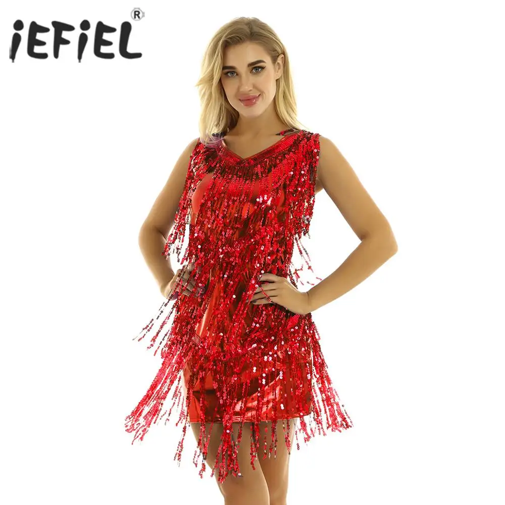 Women Ladies Latin Dancwear Lyrical Dance Costumes Sparkling Sequin Tassels Ballroom Samba Tango Latin Performance Dancing Dress
Women Ladies Latin Dancwear Lyrical Dance Costumes Sparkling Sequin Tassels Ballroom Samba Tango Latin Performance Dancing Dress