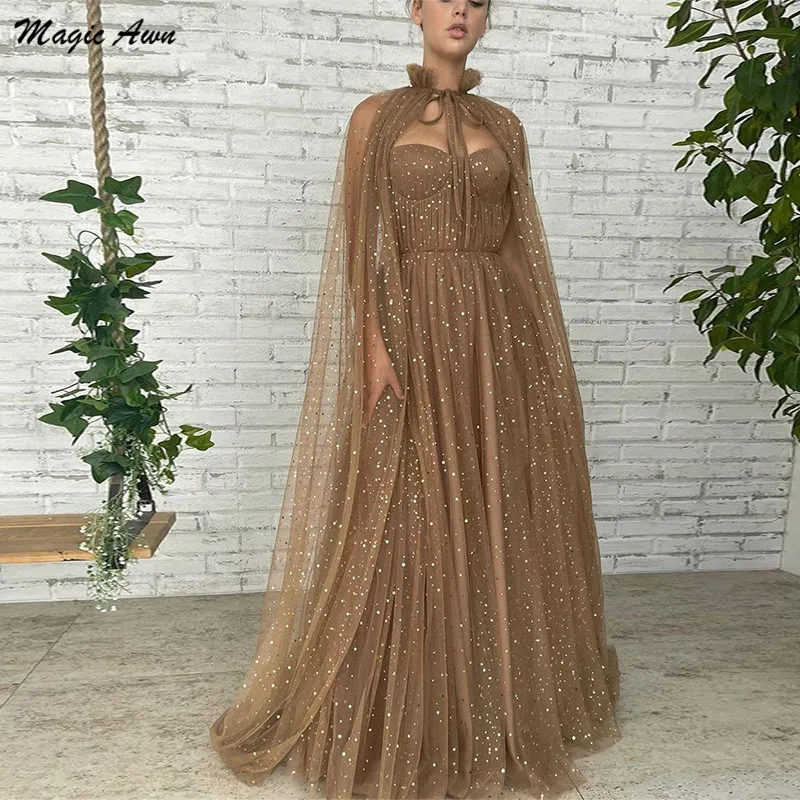 Magic Awn Shiny Starry Tulle Evening Dresses With Wrap 2022 Illusion Sweetheart A-Line Formal Prom Occasion Gowns For Women
Magic Awn Shiny Starry Tulle Evening Dresses With Wrap 2022 Illusion Sweetheart A-Line Formal Prom Occasion Gowns For Women