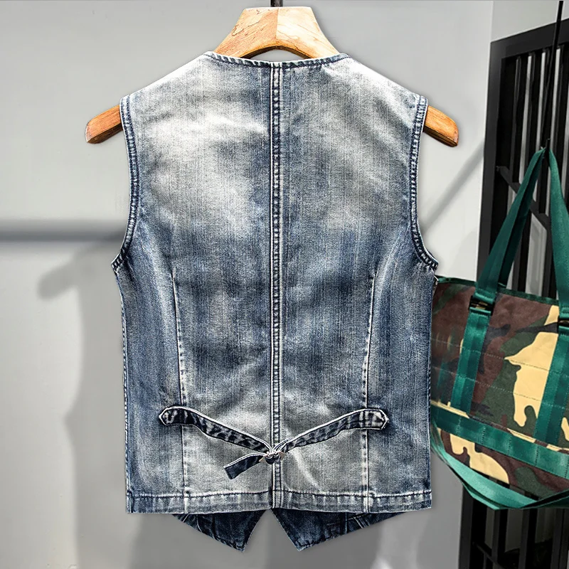 Cowboy British Mens Denim Vest Vintage Slim Fit Sleeveless Short Jacket Street Casual Waistcoat Coat Men Motorcycle Jean Vests
Cowboy British Mens Denim Vest Vintage Slim Fit Sleeveless Short Jacket Street Casual Waistcoat Coat Men Motorcycle Jean Vests
