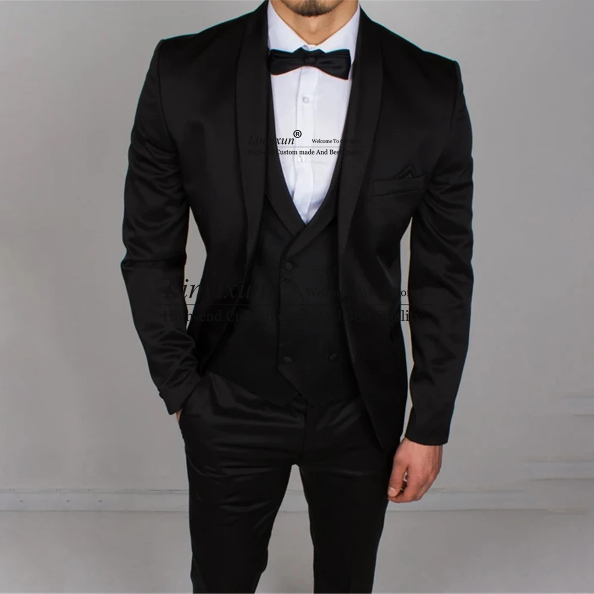 Classic Black Men Suits Wedding Groom Tuxedo Formal Banquet Blazer Slim Fit 3 Piece Set Groomsmen Jacket Vest Pant Costume Homme
Classic Black Men Suits Wedding Groom Tuxedo Formal Banquet Blazer Slim Fit 3 Piece Set Groomsmen Jacket Vest Pant Costume Homme