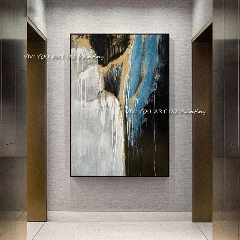 Modern large abstract grey blue gold 100% handmade oil painting mural living room home decoration as a gift color canvas art
Modern large abstract grey blue gold 100% handmade oil painting mural living room home decoration as a gift color canvas art