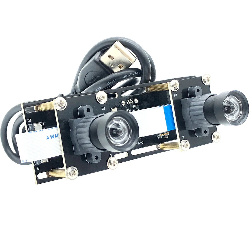 Non Distortion 5MP Flexible Synchronization Stereo Webcam 1080P 30FPS Dual Lens USB Camera Module for 3DVideo VR Virtual Reality
Non Distortion 5MP Flexible Synchronization Stereo Webcam 1080P 30FPS Dual Lens USB Camera Module for 3DVideo VR Virtual Reality
