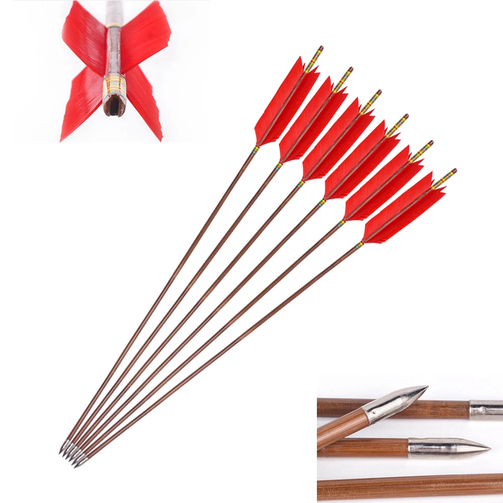 33.5 Inches Bamboo Arrow with 4 Pcs Turkey Feather Diameter 8mm for Traditional Bow Archery Training Hunting Shooting
33.5 Inches Bamboo Arrow with 4 Pcs Turkey Feather Diameter 8mm for Traditional Bow Archery Training Hunting Shooting