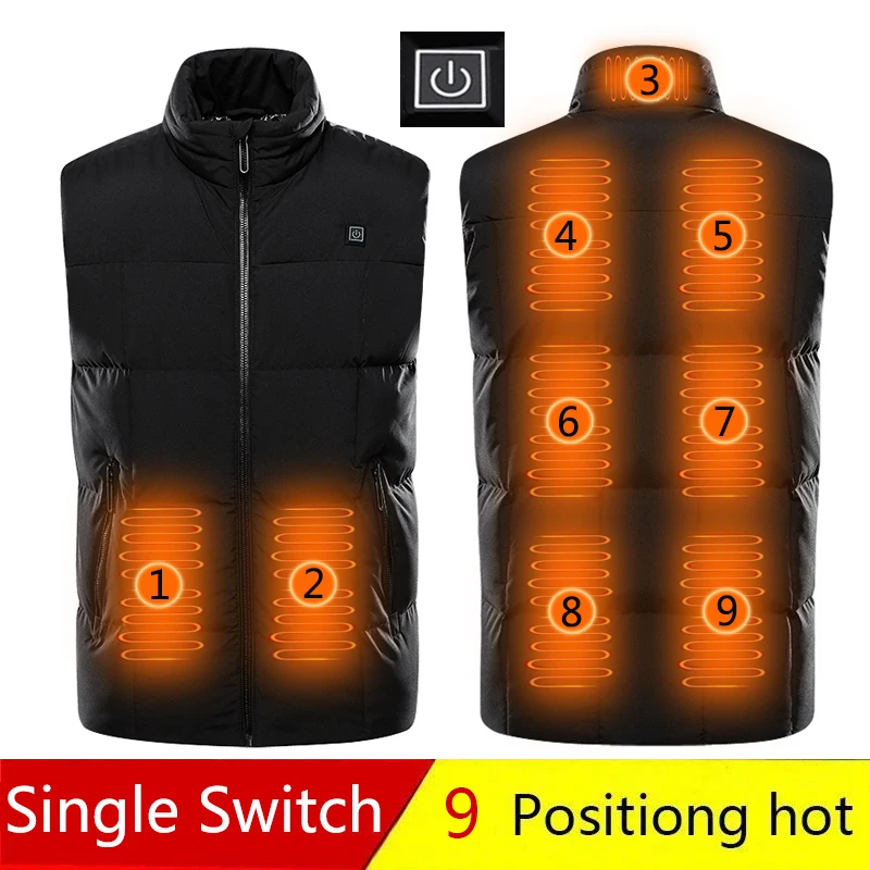 New 9 Heated Vest Jacket Fashion Men Women Coat Clothes Intelligent Electric Heating Thermal Warm Clothes Winter Heated Hunt -40
New 9 Heated Vest Jacket Fashion Men Women Coat Clothes Intelligent Electric Heating Thermal Warm Clothes Winter Heated Hunt -40