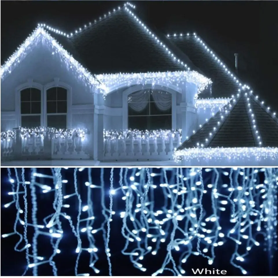 Eaves Christmas Decorative Lights Icicle Wave Curtain Light Big Size Outdoor Garland EU Fork Power For New Year Holiday Decors
Eaves Christmas Decorative Lights Icicle Wave Curtain Light Big Size Outdoor Garland EU Fork Power For New Year Holiday Decors