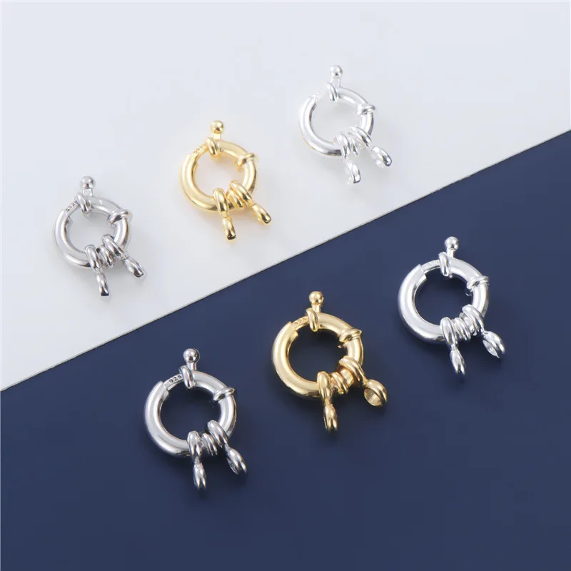 925 Sterling Silver Round Spring Clasp Connector Necklace Bracelets S925 Silver End Connector Clasp Hook DIY Jewelry Findings
925 Sterling Silver Round Spring Clasp Connector Necklace Bracelets S925 Silver End Connector Clasp Hook DIY Jewelry Findings