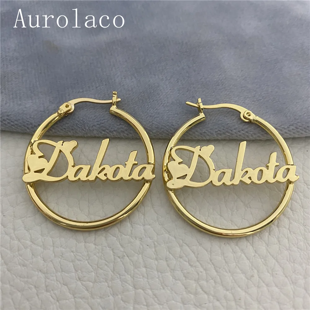 AurolaCo Custom Name Hoop Earrings Stainless Steel Customize Name Earrings Big Hoop Name Earrings For Women Gifts
AurolaCo Custom Name Hoop Earrings Stainless Steel Customize Name Earrings Big Hoop Name Earrings For Women Gifts